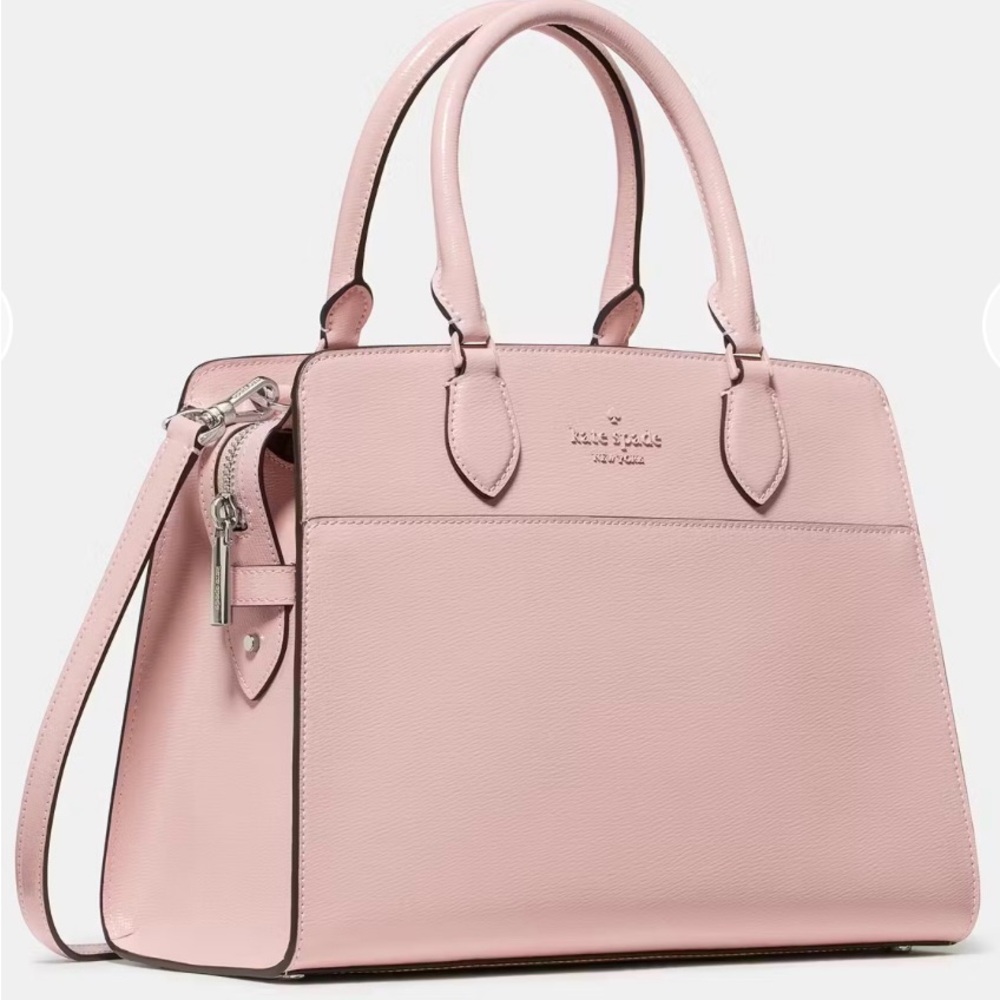 Kate Spade Soft Pink Madison Textured Patent Leather Satchel
